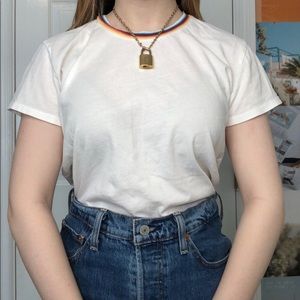 Rainbow collar brandy Melville tee